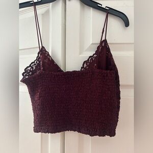 Express Burgundy Lace Camisole Top